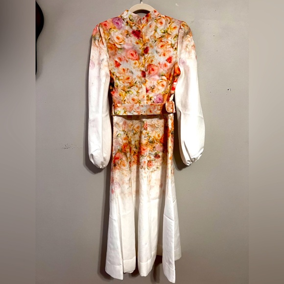 NWT These Three- Floral Belted Midi Dress - Picture 7 of 7